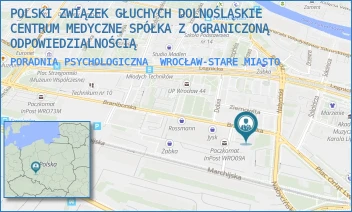 PORADNIA PSYCHOLOGICZNA - POLSKI ZWIĄZEK GŁUCHYCH DOLNOŚLĄSKIE CENTRUM MEDYCZNE SPÓŁKA Z OGRANICZONĄ ODPOWIEDZIALNOŚCIĄ - UL. BRANIBORSKA 2/10,  WROCŁAW-STARE MIASTO