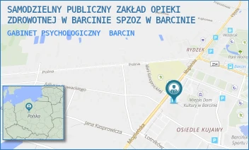 GABINET PSYCHOLOGICZNY - SAMODZIELNY PUBLICZNY ZAKŁAD OPIEKI ZDROWOTNEJ W BARCINIE SPZOZ W BARCINIE - MOGILEŃSKA 5,  BARCIN