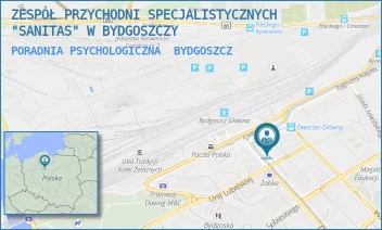 PORADNIA PSYCHOLOGICZNA - ZESPÓŁ PRZYCHODNI SPECJALISTYCZNYCH "SANITAS" W BYDGOSZCZY - DWORCOWA 110/1 P,  BYDGOSZCZ