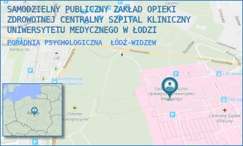 PORADNIA PSYCHOLOGICZNA - SAMODZIELNY PUBLICZNY ZAKŁAD OPIEKI ZDROWOTNEJ CENTRALNY SZPITAL KLINICZNY UNIWERSYTETU MEDYCZNEGO W ŁODZI - UL. POMORSKA 251,  ŁÓDŹ-WIDZEW