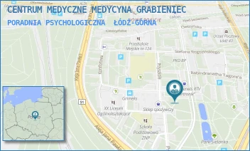 PORADNIA PSYCHOLOGICZNA - CENTRUM MEDYCZNE MEDYCYNA GRABIENIEC - UL. STANISŁAWA BRZOZOWSKIEGO 2,  ŁÓDŹ-GÓRNA