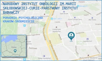 PORADNIA PSYCHOLOGICZNA - NARODOWY INSTYTUT ONKOLOGII IM.MARII SKŁODOWSKIEJ-CURIE-PAŃSTWOWY INSTYTUT BADAWCZY - UL. GARNCARSKA 11,  KRAKÓW-ŚRÓDMIEŚCIE