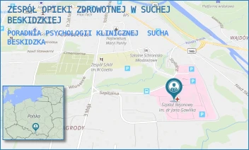 PORADNIA PSYCHOLOGII KLINICZNEJ - ZESPÓŁ OPIEKI ZDROWOTNEJ W SUCHEJ BESKIDZKIEJ - UL. SZPITALNA 22,  SUCHA BESKIDZKA