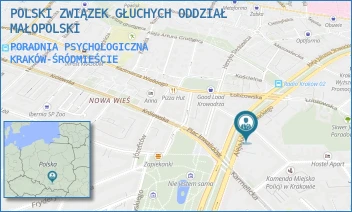 PORADNIA PSYCHOLOGICZNA - POLSKI ZWIĄZEK GŁUCHYCH ODDZIAŁ MAŁOPOLSKI - UL. TEOFILA ALEKSANDRA LENARTOWICZA 14,  KRAKÓW-ŚRÓDMIEŚCIE