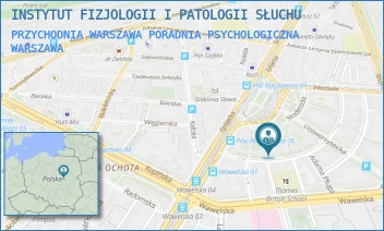 PRZYCHODNIA WARSZAWA PORADNIA PSYCHOLOGICZNA - INSTYTUT FIZJOLOGII I PATOLOGII SŁUCHU - MOCHNACKIEGO 10,  WARSZAWA