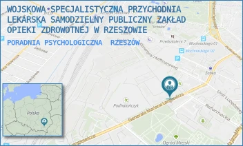 PORADNIA PSYCHOLOGICZNA - WOJSKOWA SPECJALISTYCZNA PRZYCHODNIA LEKARSKA SAMODZIELNY PUBLICZNY ZAKŁAD OPIEKI ZDROWOTNEJ W RZESZOWIE - UL. GEN. MARIANA LANGIEWICZA 4,  RZESZÓW