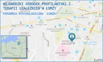 PORADNIA PSYCHOLOGICZNA - WOJEWÓDZKI OŚRODEK PROFILAKTYKI I TERAPII UZALEŻNIEŃ W ŁOMŻY - MARII SKŁODOWSKIEJ CURIE 1,  ŁOMŻA