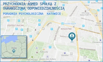 PORADNIA PSYCHOLOGICZNA - PRZYCHODNIA AGMED SPÓŁKA Z OGRANICZONĄ ODPOWIEDZIALNOŚCIĄ - UL. XAWEREGO DUNIKOWSKIEGO 12-14-16,  KATOWICE