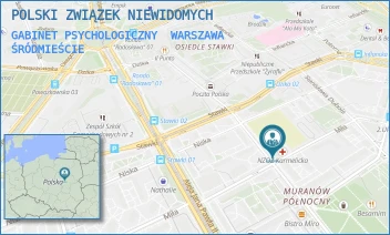 GABINET PSYCHOLOGICZNY - POLSKI ZWIĄZEK NIEWIDOMYCH - KARMELICKA 26,  WARSZAWA ŚRÓDMIEŚCIE